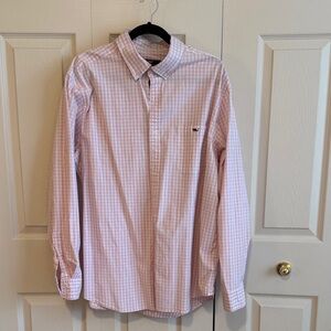 Vineyard Vines Light Pink Checkered Button Down Shirt